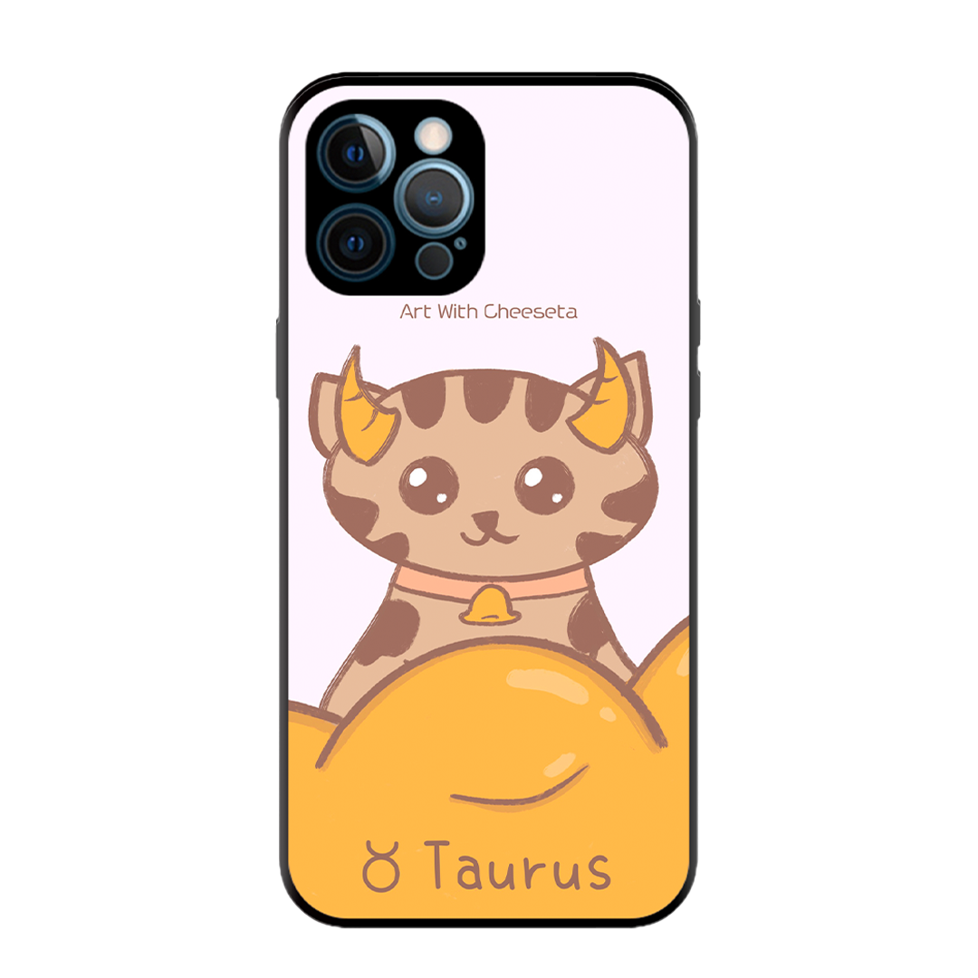 金牛座 Taurus 玻璃面手機殼-01-01 金牛座 Taurus 玻璃面手機殼-01-01Cheeseta星座系列 手機殼 電話殼 原創 可愛 卡通 送禮 生日禮物